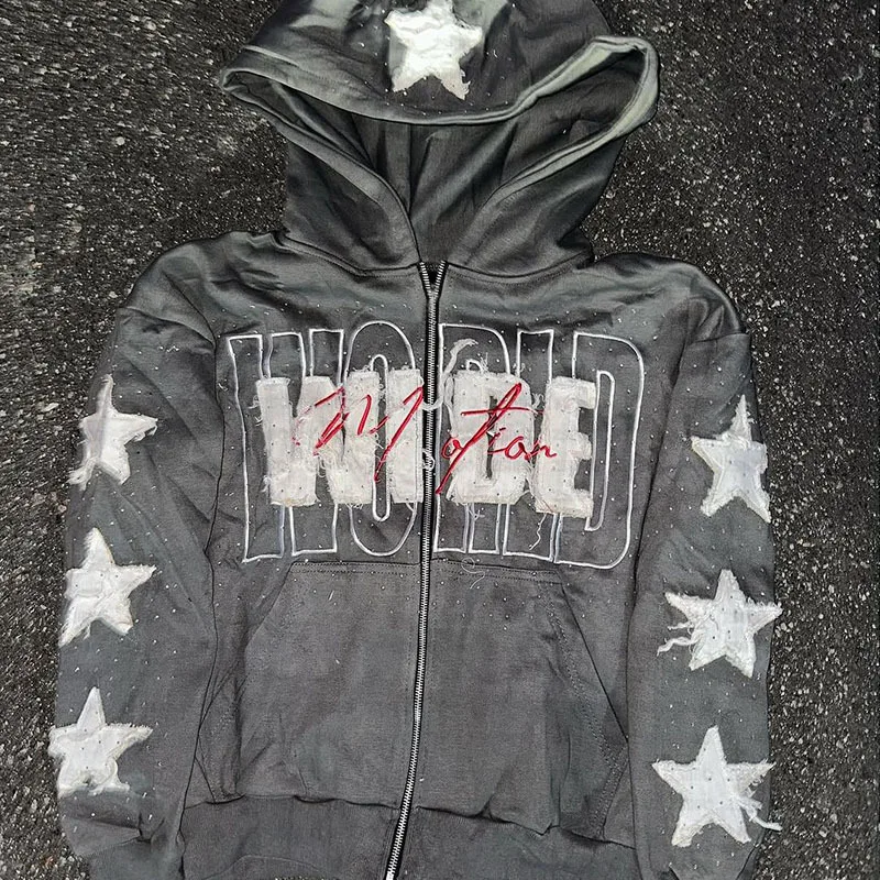 

Autumn and winter warm cardigan hoodie casual loose street style hoodie personalized fashion sportswear