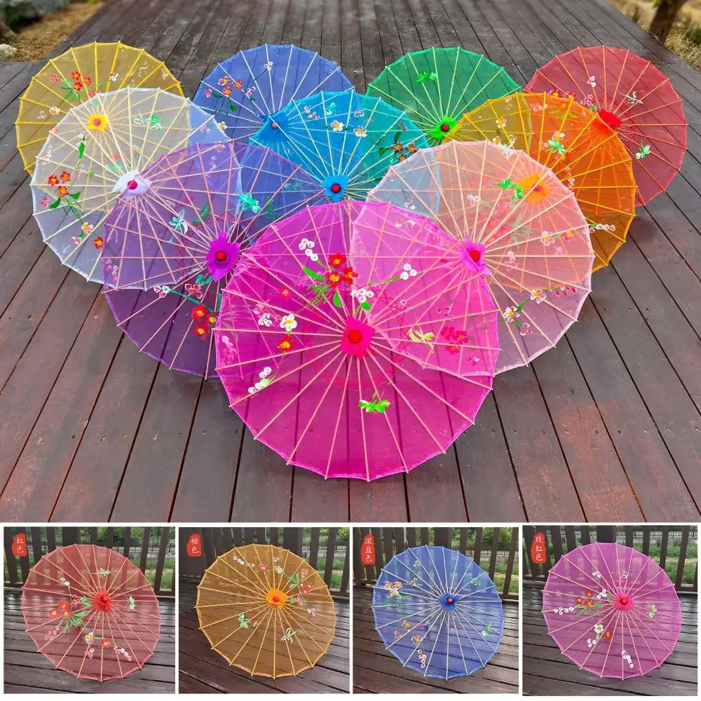 

Зонт из промасленной бумаги в китайском античном стиле, шелковый 10-цветный костюм, зонтик для фотосъемки, зонтик для танцевального выступления