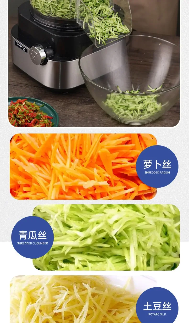 Commercial dicing machine, automatic diced radish, potato cubes, shredded lemon slices multifunctional vegetable cutting machine