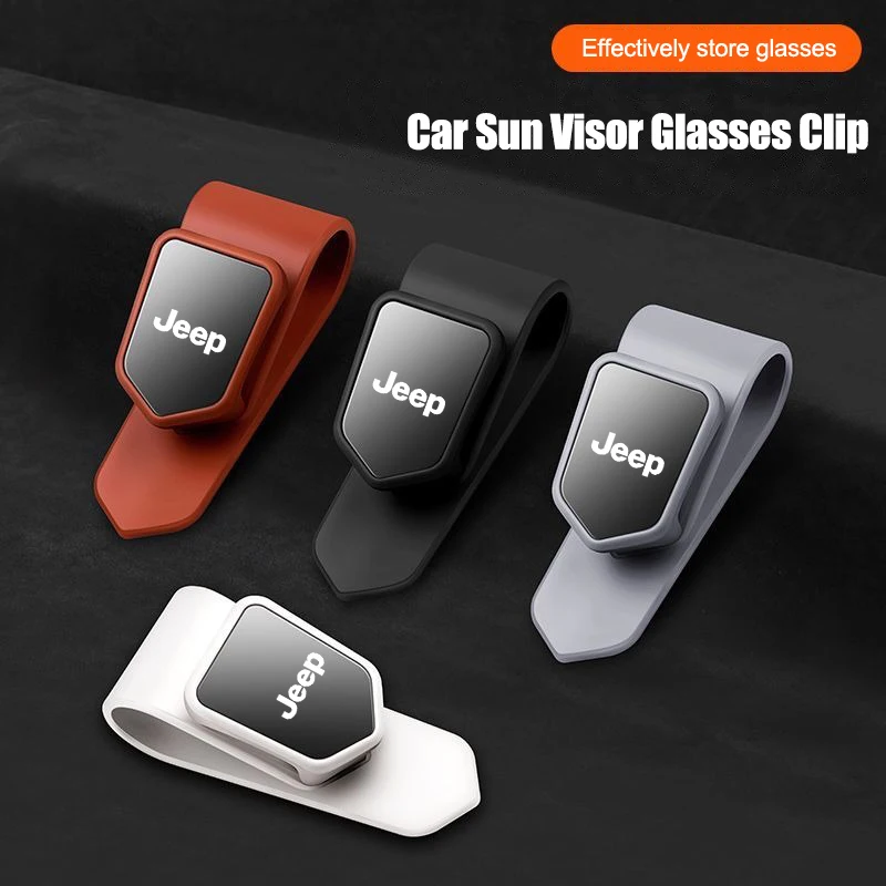 

Car Interior Visor Glasses Holder Sunglasses Case Glasses Clip for Jeep JPB Renegade Wrangler JK Compass Grand Cherokee Gladiato