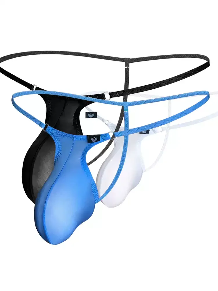 

Men's Ice Thin Thongs High Elasticity Low Waist Silk G-strings Design Sexy Pure Desire High Transparency Thongs