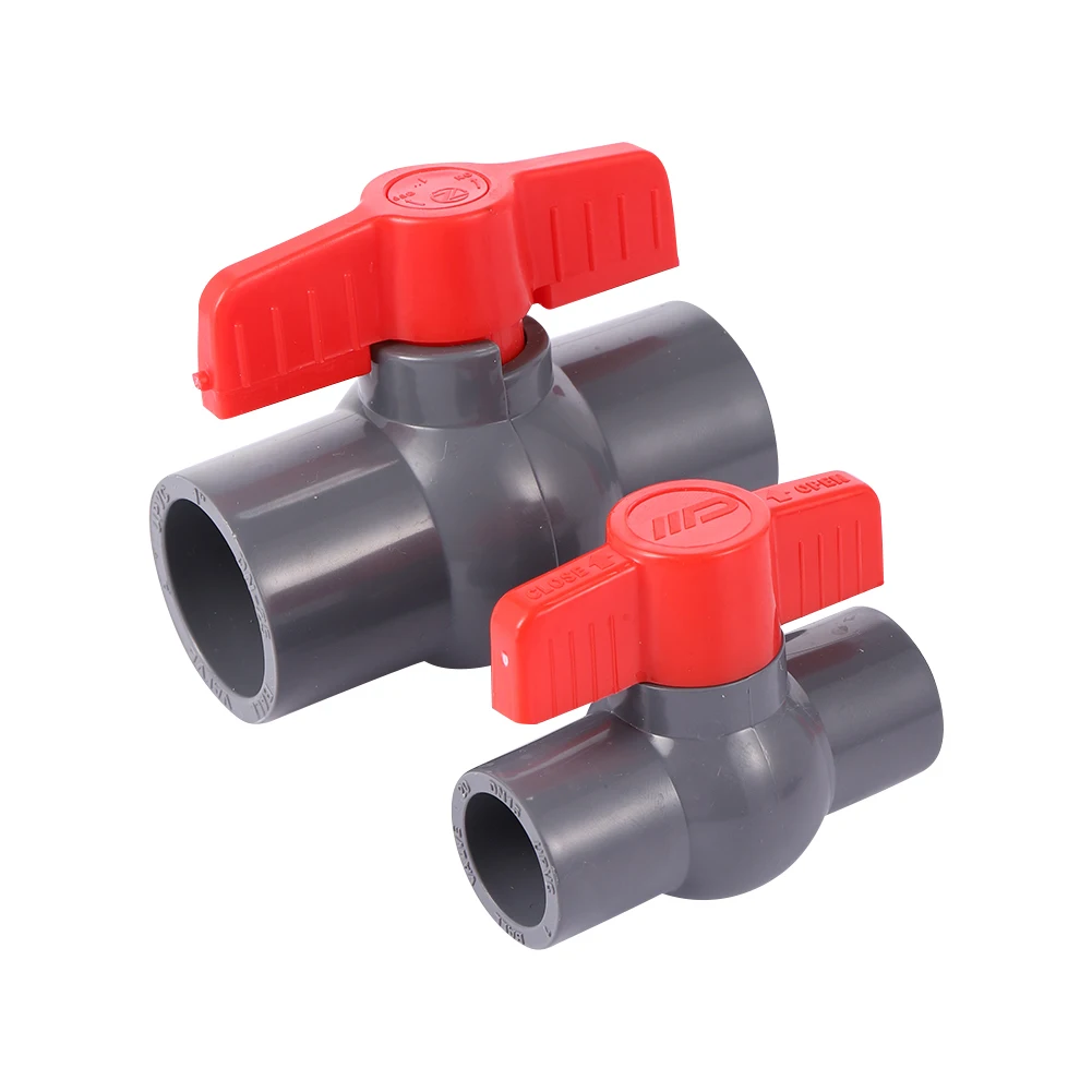 1Pc ID 20/25/32/40mm Ball Valve Grey PVC Material Garden Water Pipe Fittings Valve Switch Connection Adapter