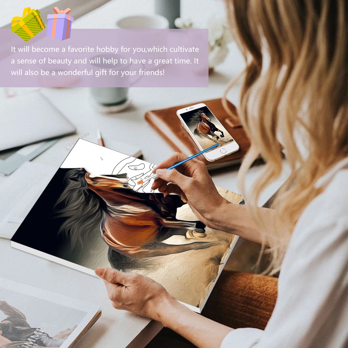 

SDOYUNO Paint By Numbers For Beginner horse Animals 20x30cm ready Frame Decorative Drawing On Canvas Wall Art Crafts Unique Gift