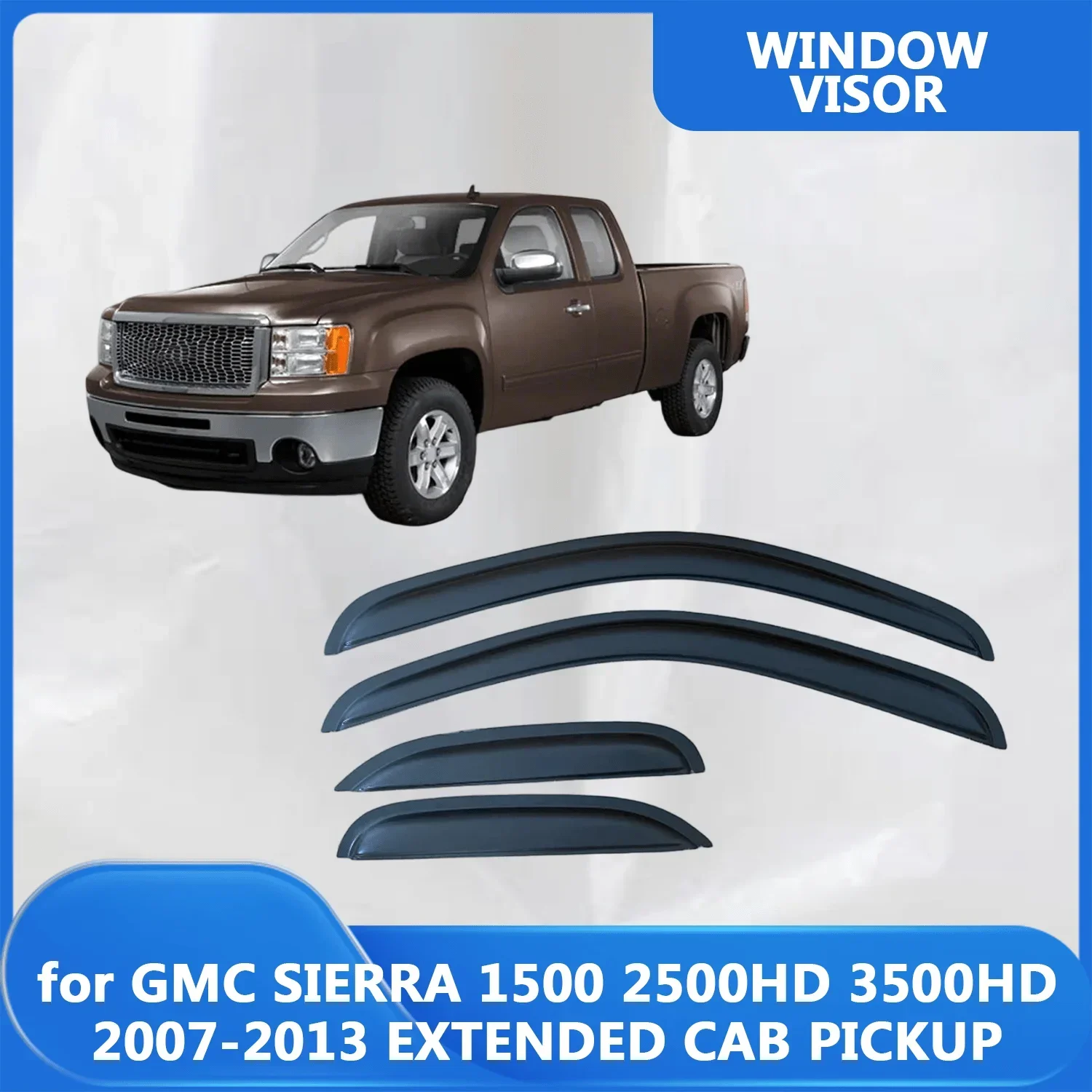 

Window Visor for GMC SIERRA 1500 2500HD 3500HD 2007 2008 2009 2010 2011 2012 2013 EXTENDED CAB PICKUP Wind Deflectors Rain
