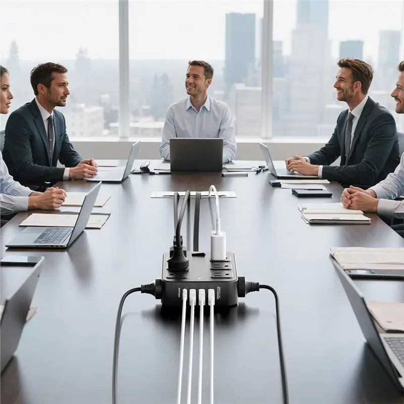 CABE-Wall شنت قطاع الطاقة عرام حامي مع 12 منافذ تيار متردد 6 منافذ USB منفذ موسع سطح المكتب مكتب محطة شحن الولايات المتحدة Pl #3