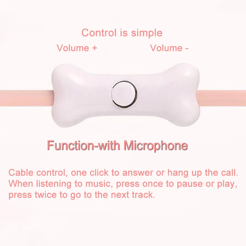 Cat Paw Earbuds Stereo 3.5mm In-Ear Headphones with Mic Earpiece Fashion Sports Wired Headset for Smartphone MP3 iPad PC Music