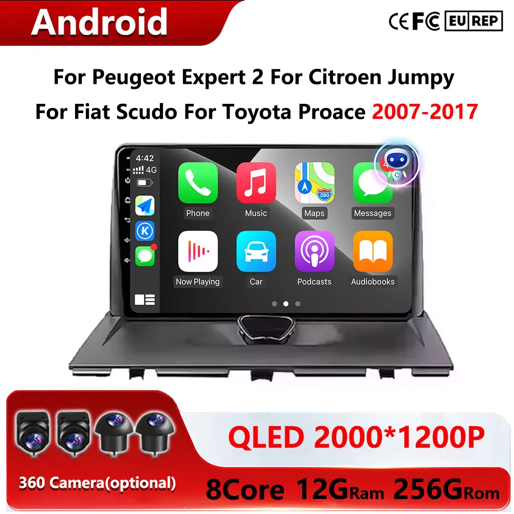 For Peugeot Expert 2 For Citroen Jumpy For Fiat Scudo For Toyota Proace 2007-2017 Multimedia Player Car Radio Stereo Carplay BT