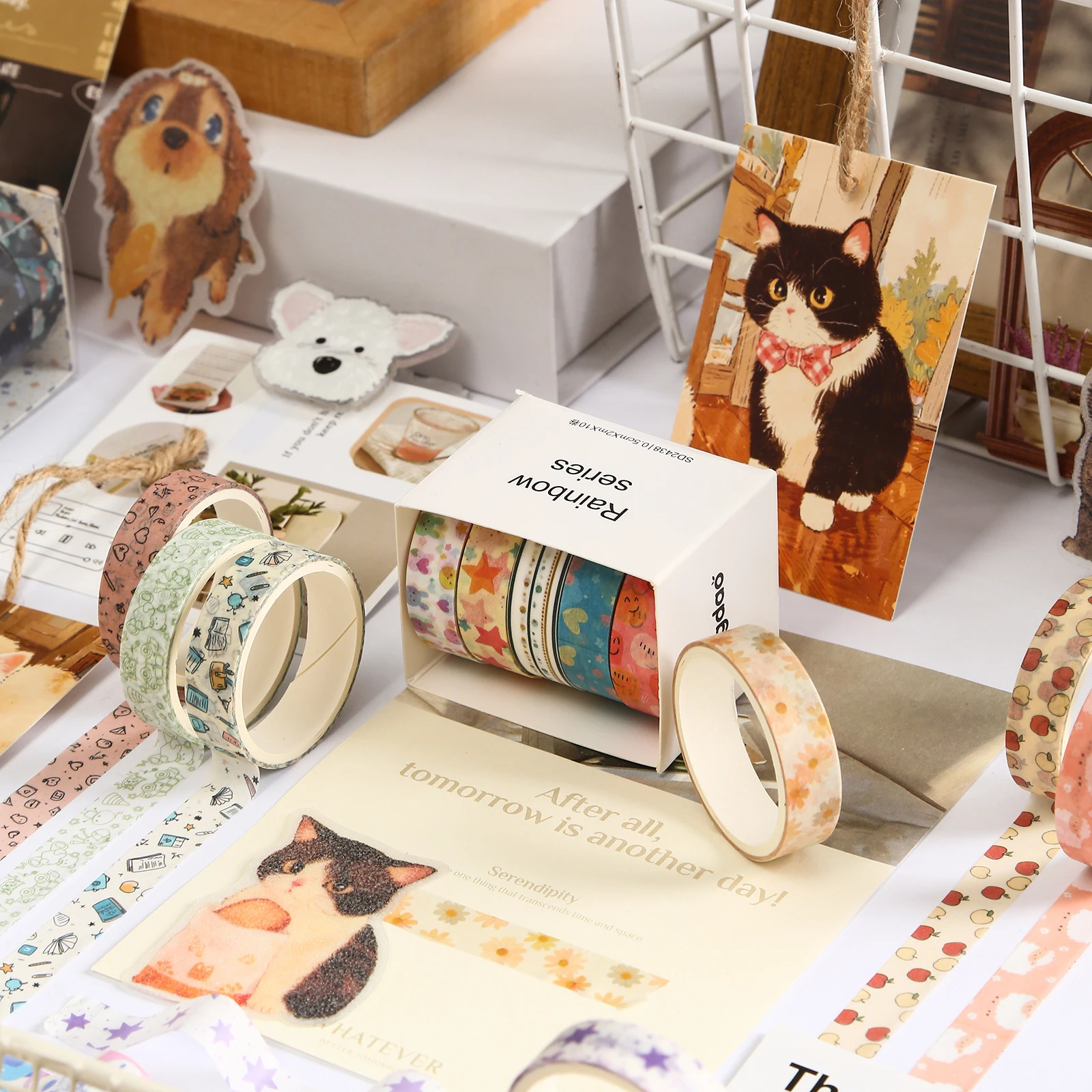 5 롤 꽃 Washi 테이프 시즌 시 식물 스타 마스킹 테이프 장식 용품 플래너 일기 DIY 용품 스크랩북