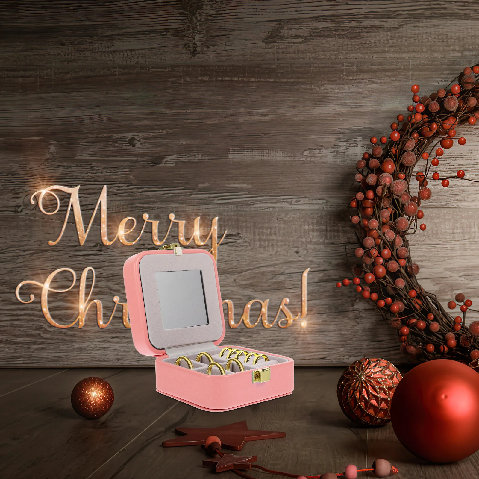 Small Portable Jewelry Organizer Box Travel Case for Necklace Bracelet Rings Earrings Storage with Mirror Necklace Jewelry Box