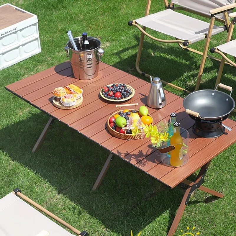 Przenośne składane stoły zewnętrzne Aluminiowe stoły kempingowe do kawy Turystyczne stoły zewnętrzne Parasol Picnic Roll Meble do jadalni Muebles