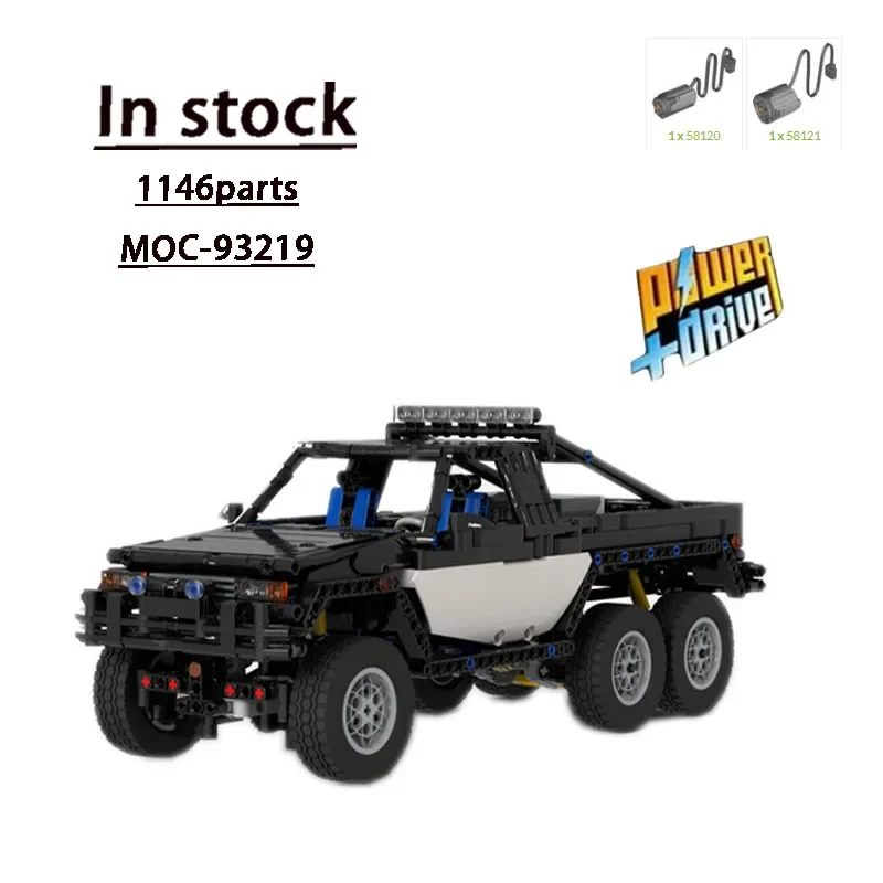 MOC-93219 Électrique RC Cargo Camion 6x6 Nuit De Construction Modèle 1146 Pièces MOC Creative Garçon Anniversaire décennie s De Construction Jouet Cadeau