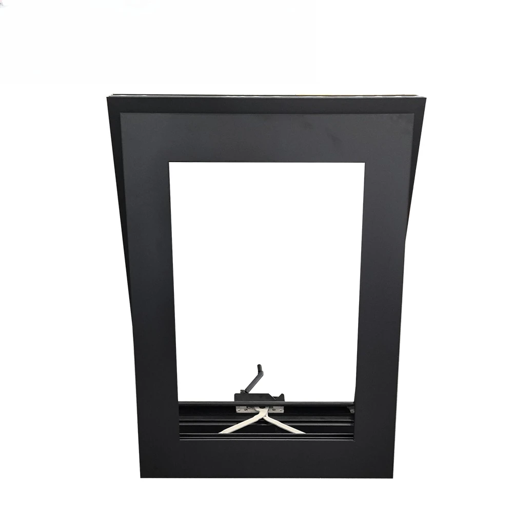 Superhouse American Modern Design NFRC Custom Size Tempered Glass Black Aluminum Crank Sunshade Window