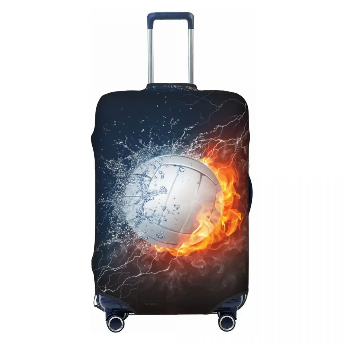 

Custom Volleyball In Fire And Water Luggage Cover Cute Suitcase Protector Covers Suit For 18-32 inch