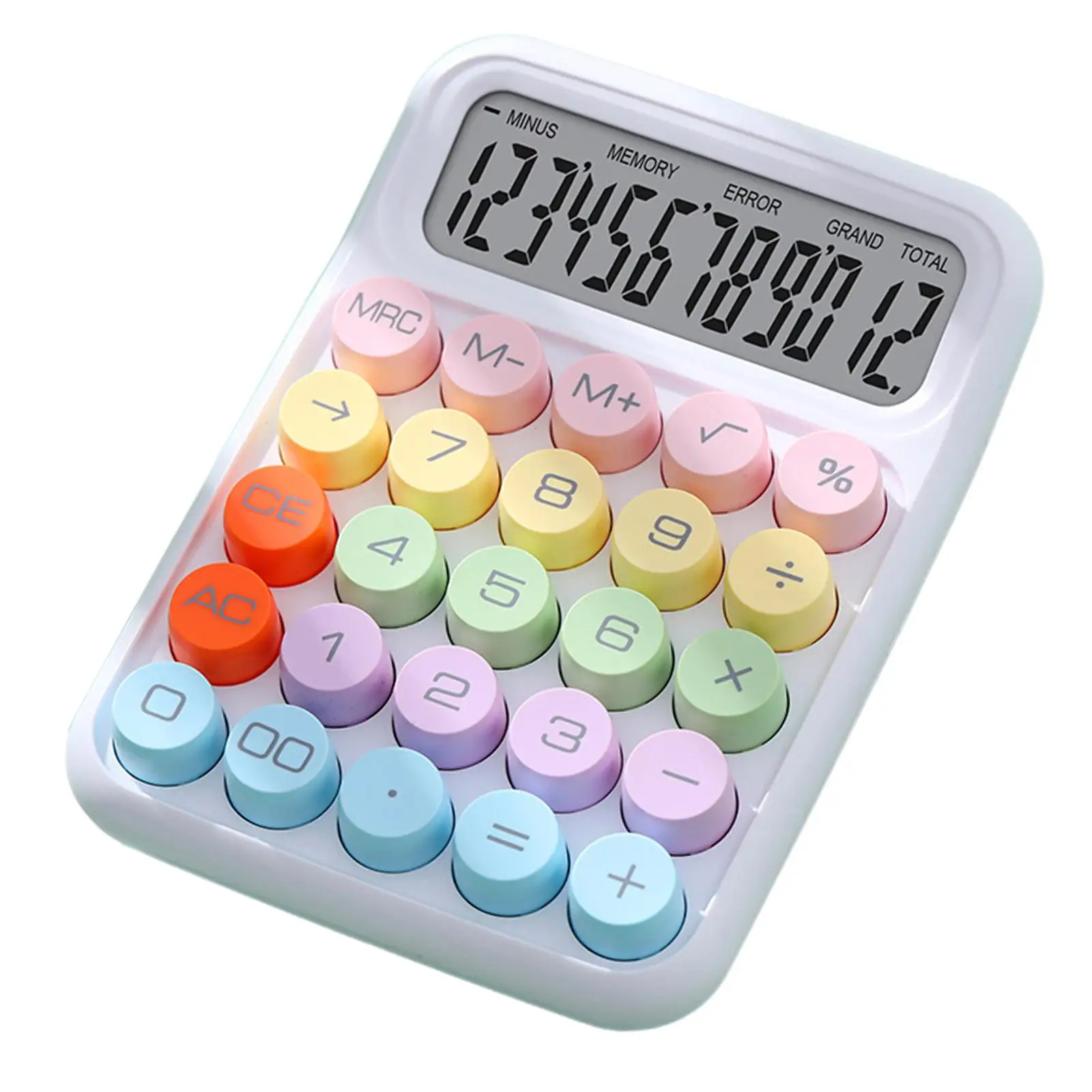 12-Digit Mechanical Calculator with Non-Slip Surface for Office And Home