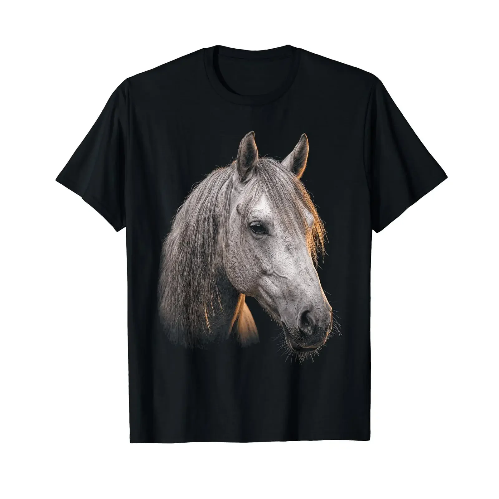 Majestic Andalousie Tête de Cheval Ferme bovins Animaux T Shirt Graphique avec Valeur vintage Washed Versatile Comfortable