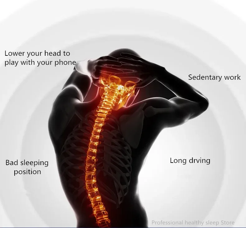 Almofadas cervicais de espuma viscoelástica, suporte para costas, estômago, travessas laterais Almofada ortopédica de contorno - Travesseiro cervical bidirecional