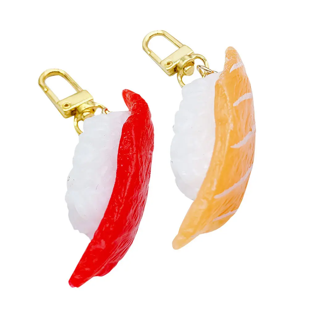 

2Pcs Sushi Keychain Pendant Premium Quality Strong Key Holder for Backpack Car Key Decoration Cute Food Themed Accessory