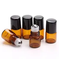 여행용 2ml Glass Roll on Bottles For Essential Oils Amber Refillable Glass Roller Metal Oil Vials Mini Bottle Travel Essentials