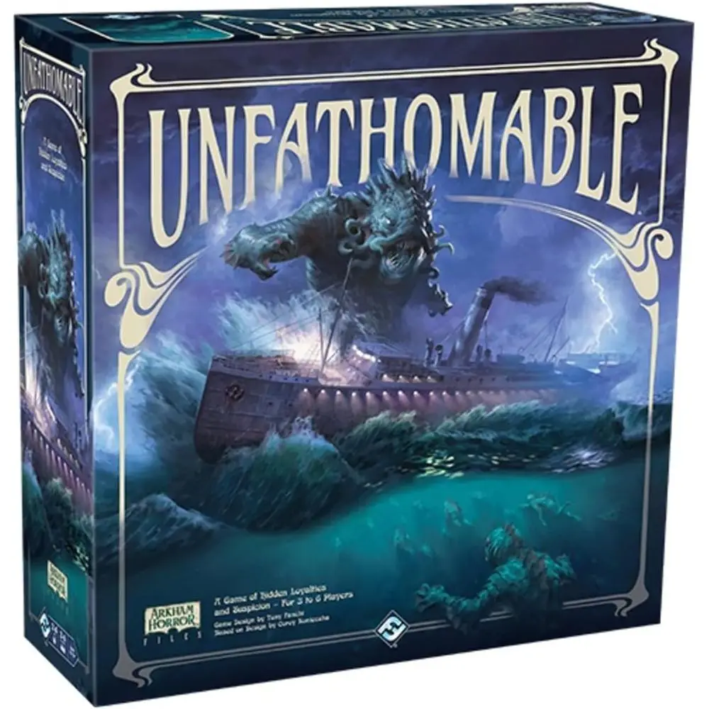 

Unathomable | Strategy Game or Teens and Adults | Arkham Hr | Hidden Traitor Board Game | Ages 14+ | 3-6 Players | Average Playt