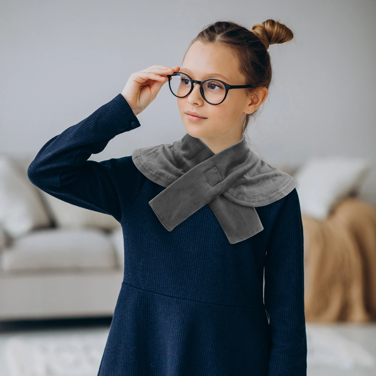 

Decorative Fake Collar Clothes Faux Dress Dickey Tops Grey Detachable Shawl Shirt