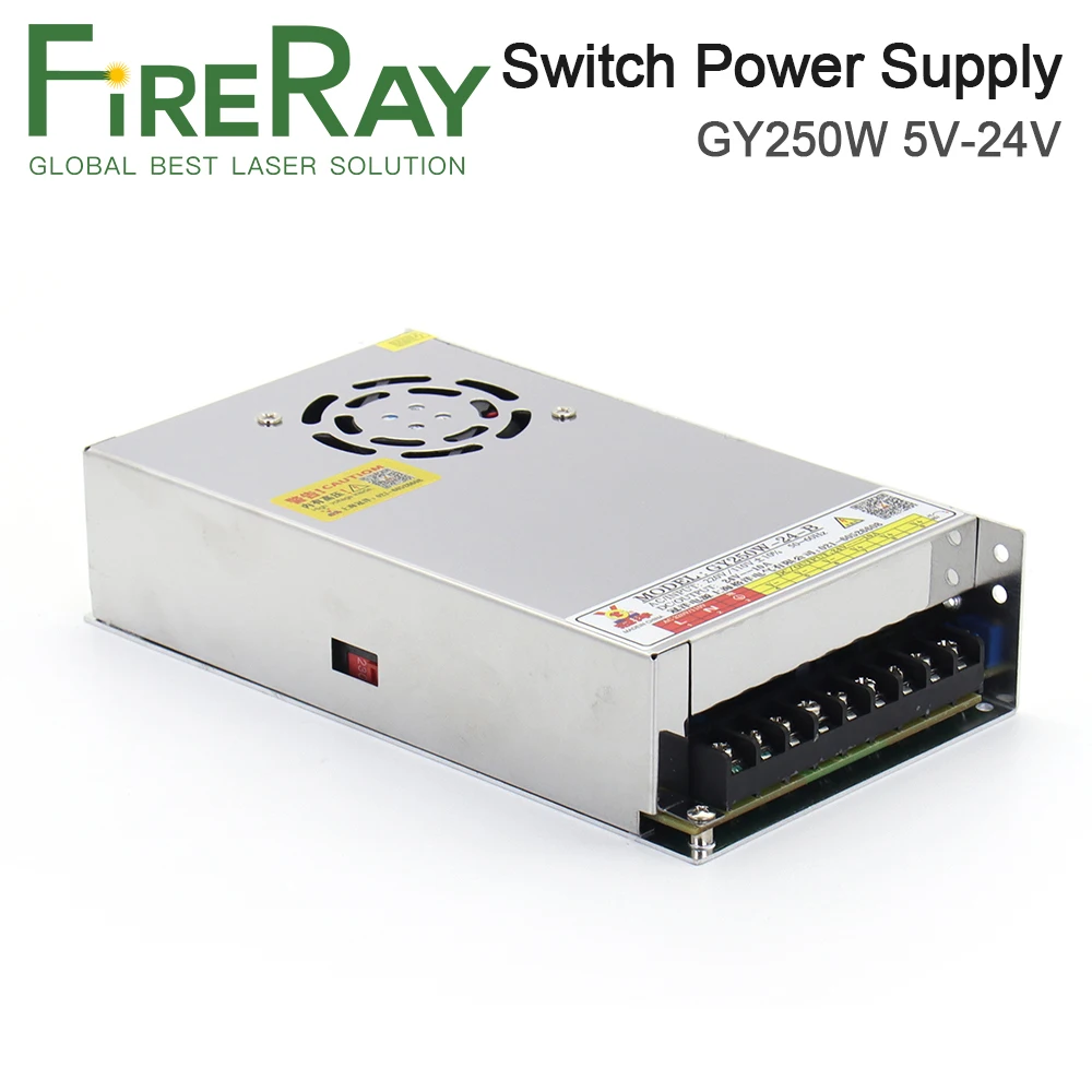 

Импульсный источник питания FireRay 250 Вт 24 В 10 А GY250W-24-A для гравировального станка с ЧПУ
