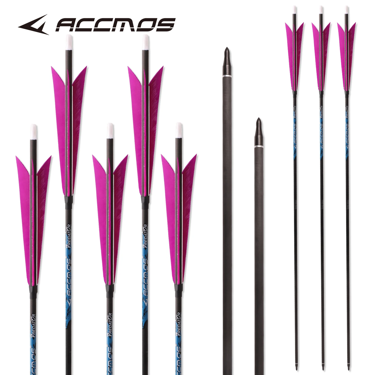 أسهم كربون نقي من ريش تركيا الحاد منتهية العمود الفقري 200/250/300/350/400/500/600/700/800، ID6.2mm، صيد الرماية الميدانية