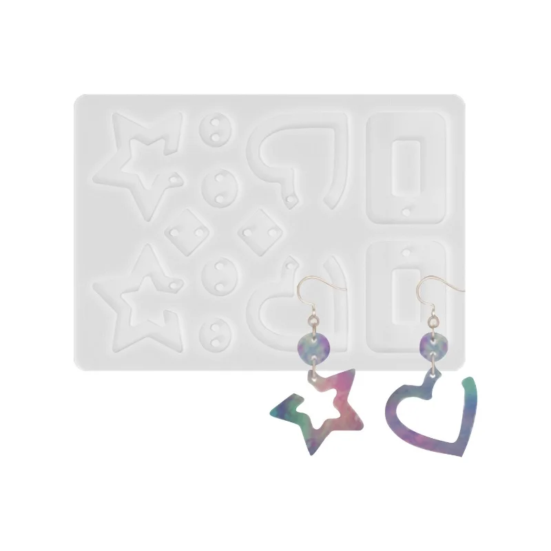 Moule en résine de silicone pour boucles d'oreilles pendantes irrégulières, miroir bricolage, collection multiple