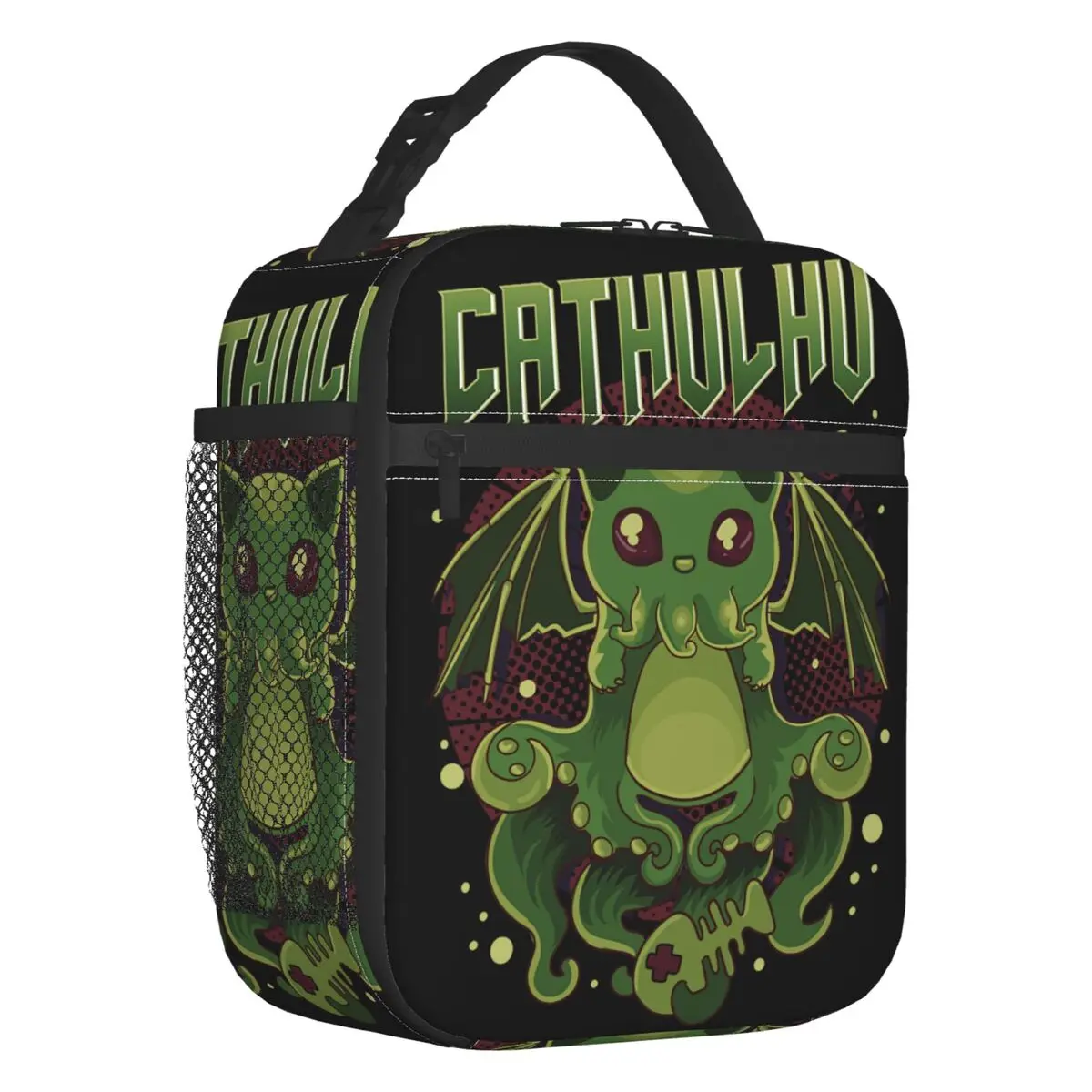 

Funny Cathulhu Cat Cthulhu Insulated Lunch Bags for Women Resuable Thermal Cooler Food Lunch Box School