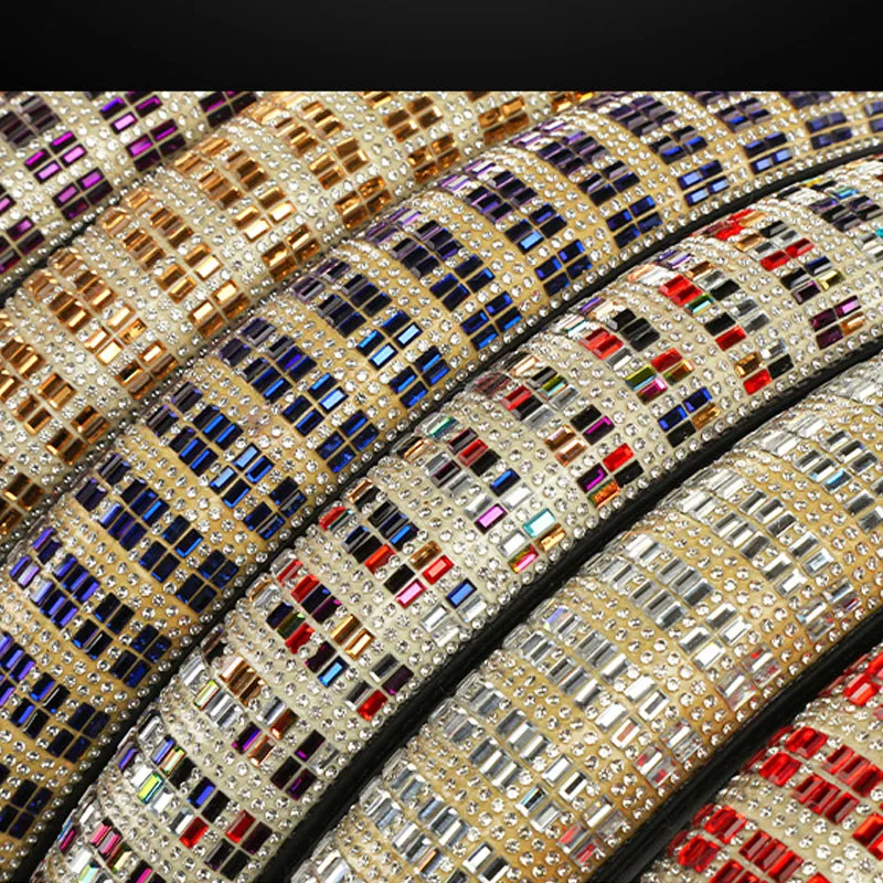 

NEW Luxury Rhinestone PU Car Steering Wheel Cover Universal Leather Car Handle Cover Diamond Car Interior Accessories Decoration