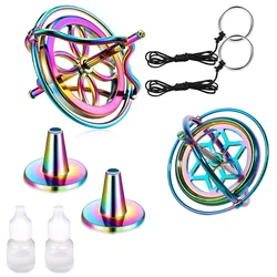 Mechanical gyroscope, metal anti gravity fingertip gyroscope toy, dazzling color decompression balance toy