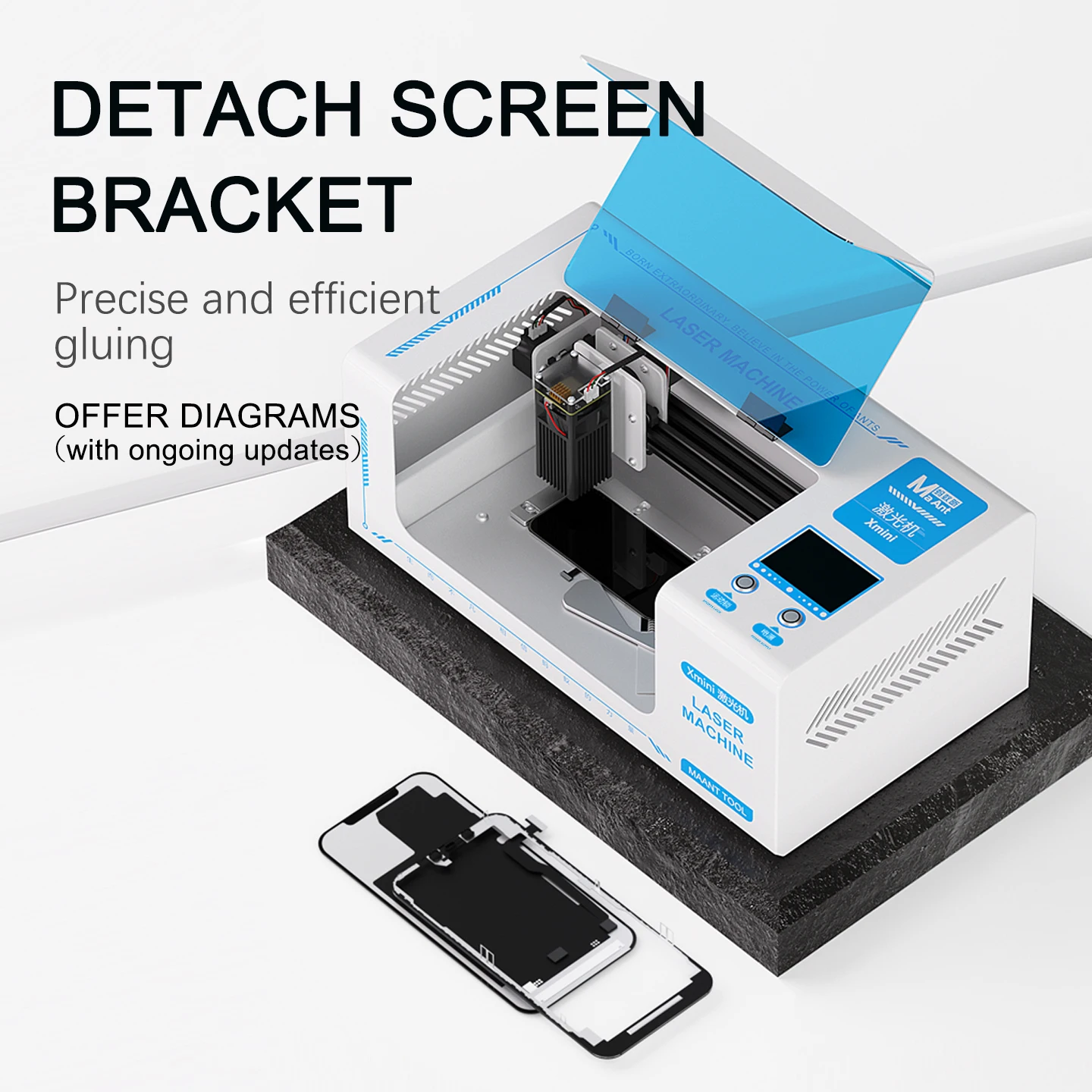 MaAnt Xmini Laser Screen Separator Supporting iPhone X-17PM Series Disassembly Phone Screen Bracket Rear Cover Glass Repair Tool
