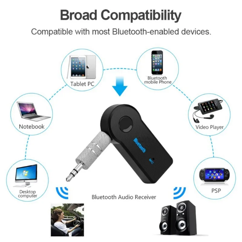 AUX Port Auto Bluetooth Receiver Wireless Adapter Audio Converter 3.5MM Jack Speaker Computer Audio Consumer Electronics