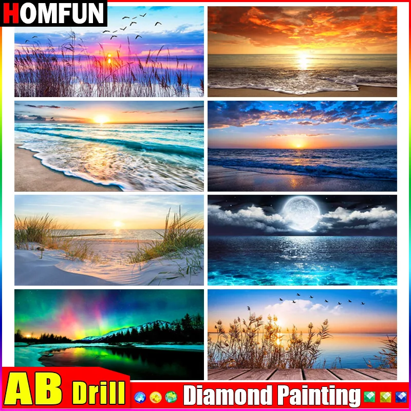 HOMFUN AB 5D Diy Diamond Painting Cross Stitch \