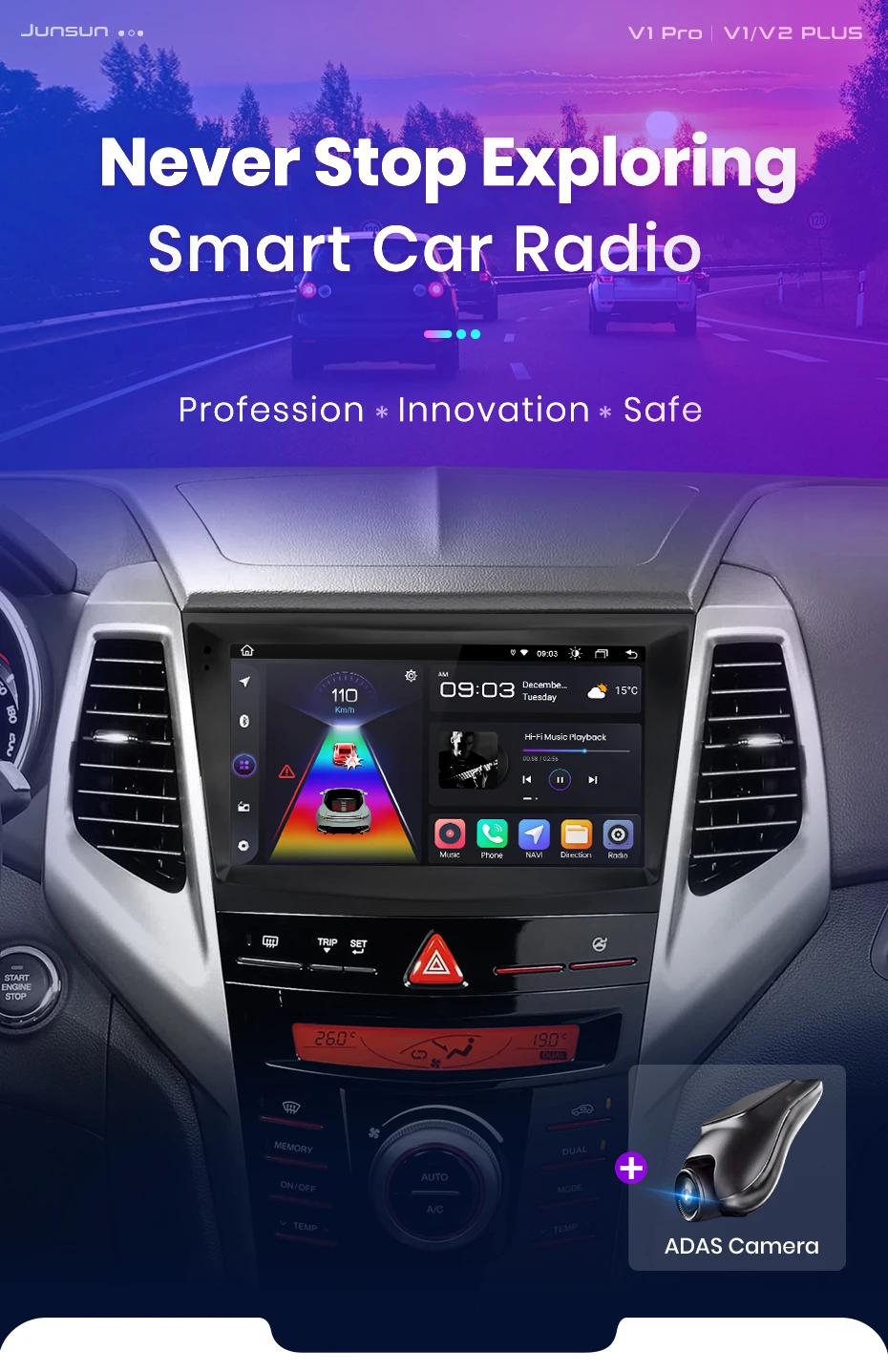 Junsun AI 4G LTE Drahtlose CarPlay Android Auto Auto Radio Für Ssang Yong Tivoli 2015 2016 2017 2018-2022 GPS Navi BT DSP RDS FM – Detail 1