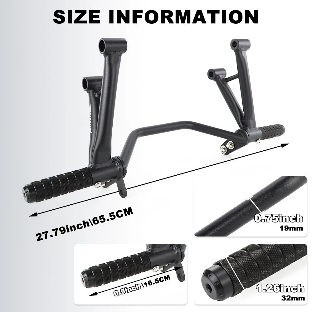 مساند قدم خلفية وحيلة الساعة 12 لـ Kawasaki ZX-4RR & ZX4R 2023 2024 2025 قفص فرعي للدراجة النارية مع قفص فرعي وحلقة كشط
