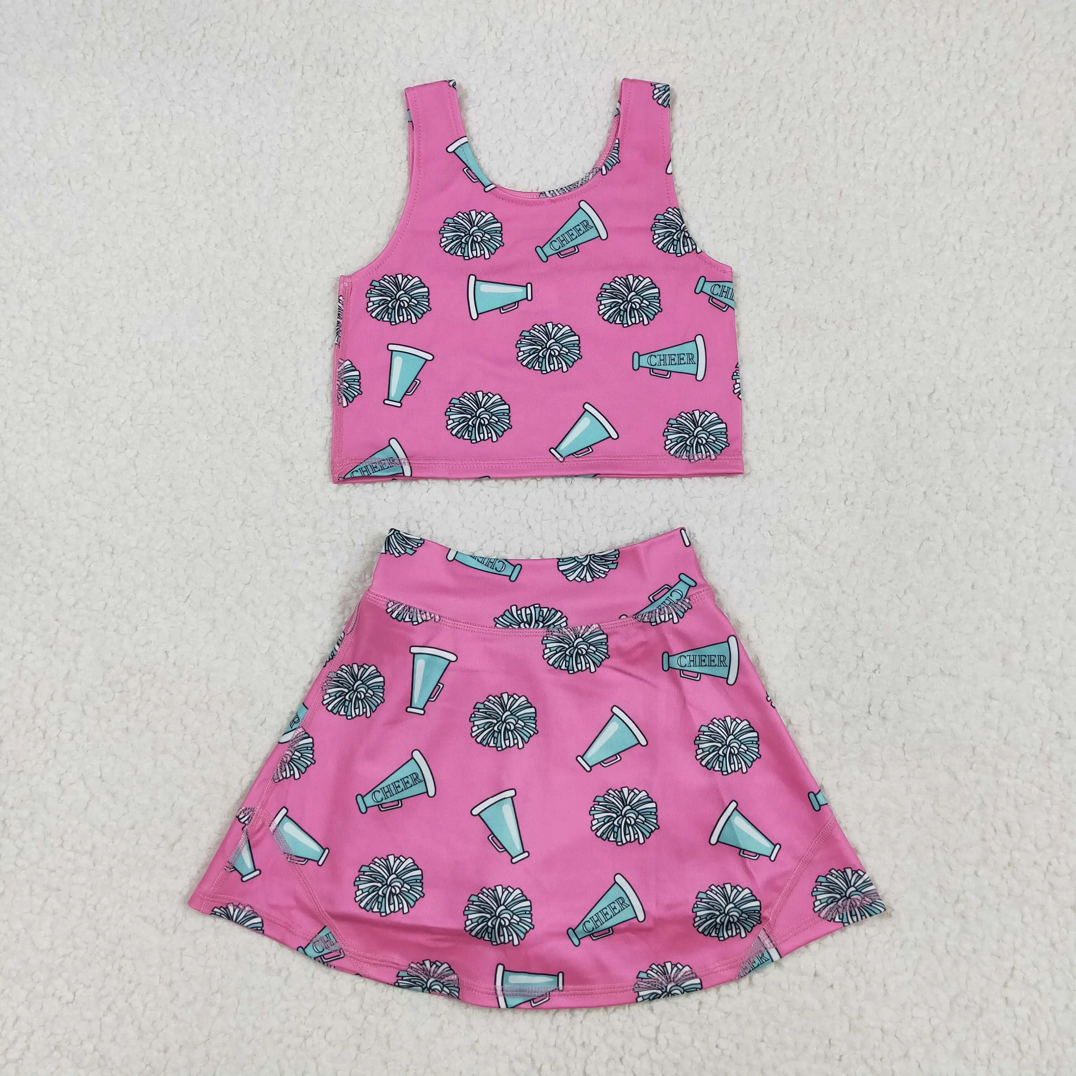

Western Clothe Baby Hot pink Plaid Yoga Girl Sleeveless Print Shorts Toddler Girls Clothing Children Clothing Sets