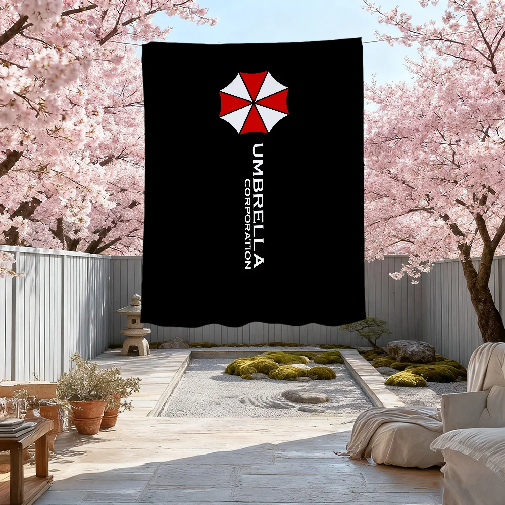 R-RESIDENT Game Cool E-EVIL Flag For Outdoor Camping Bar Picnic Party Home Decoration Ornaments Banner