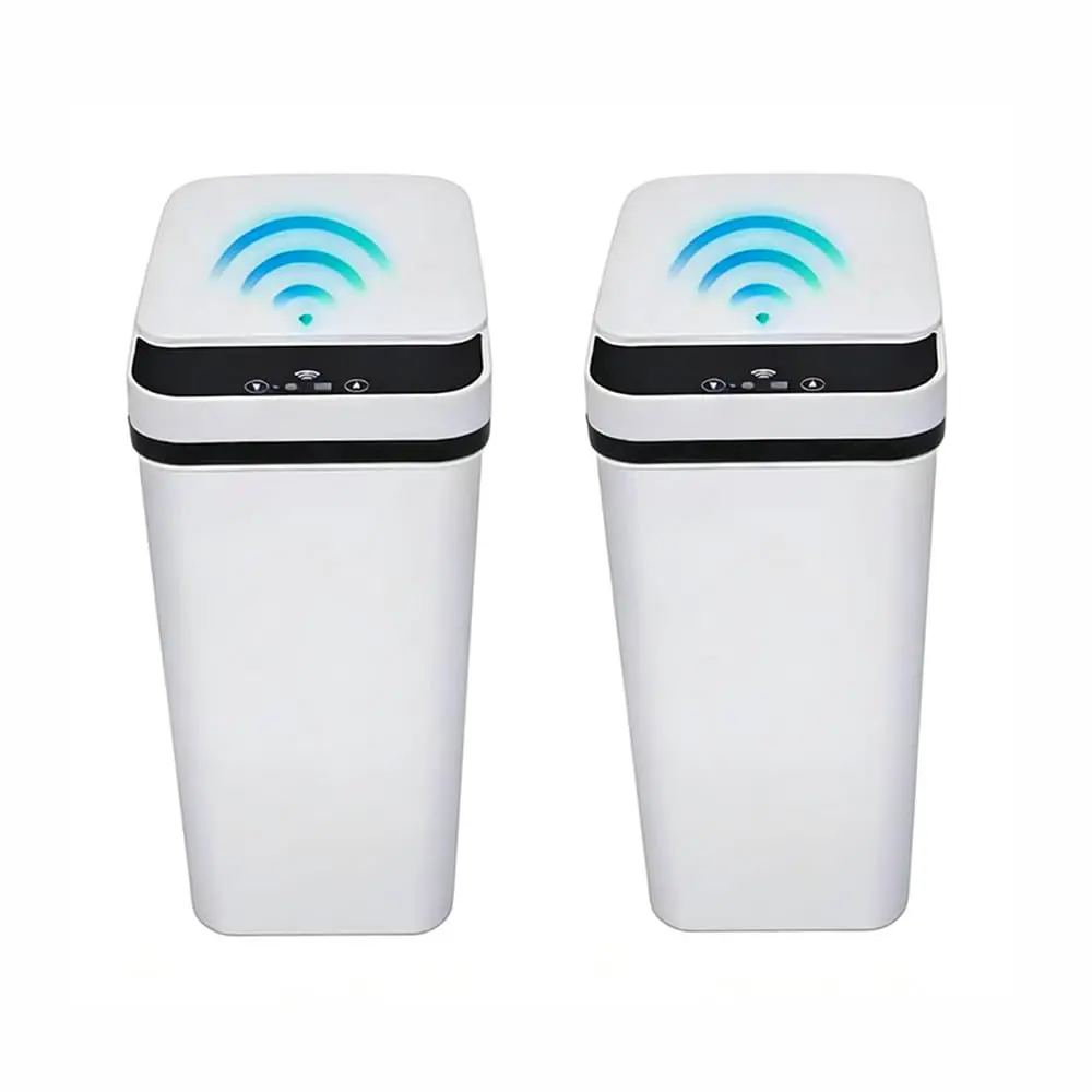 

2 Pack Touchless Trash Can with Motion Sensor, 2.4 Gallon Garbage Bin for Kitchen Bathroom Office Bedroom in White