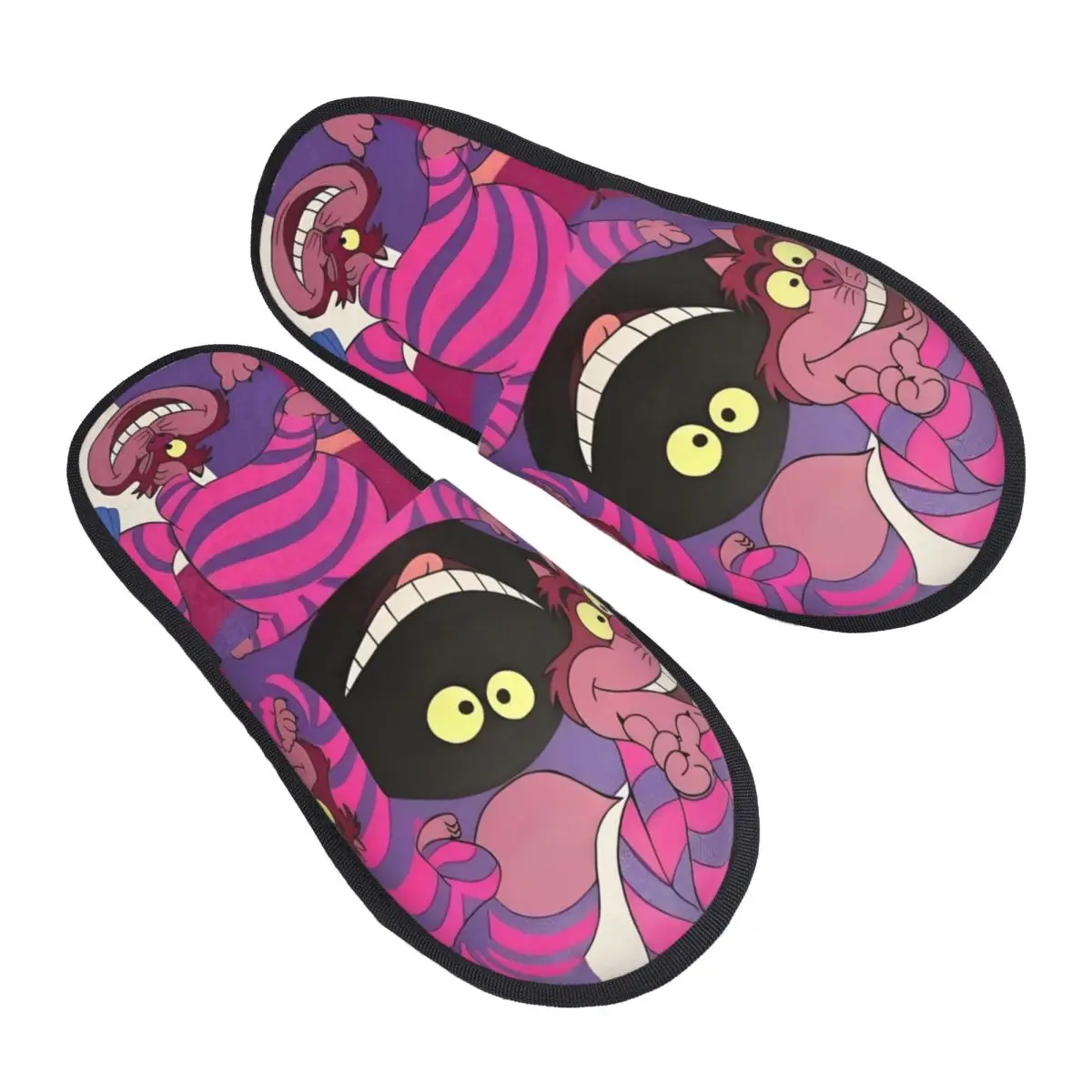 

Custom Print Women Cheshire Cat House Slippers Cozy Warm Alice In Wonderland Memory Foam Fluffy Slipper Indoor Outdoor Shoes