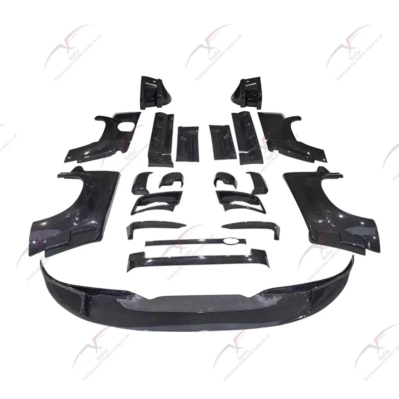Car Bumper Modification Carbon Fiber Front Lip Side Skirt Car Hood Suitable for  Defender Upgrade KN Wide Body Kit