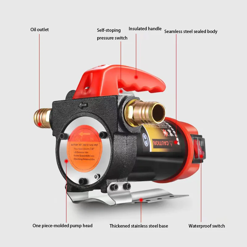 Electric Fuel Transfer Pump 12V/24V/220V/990W Diesel Oil Fuel Dispenser Automatic Atart-stop For Diesel/Kerosene/White Oil
