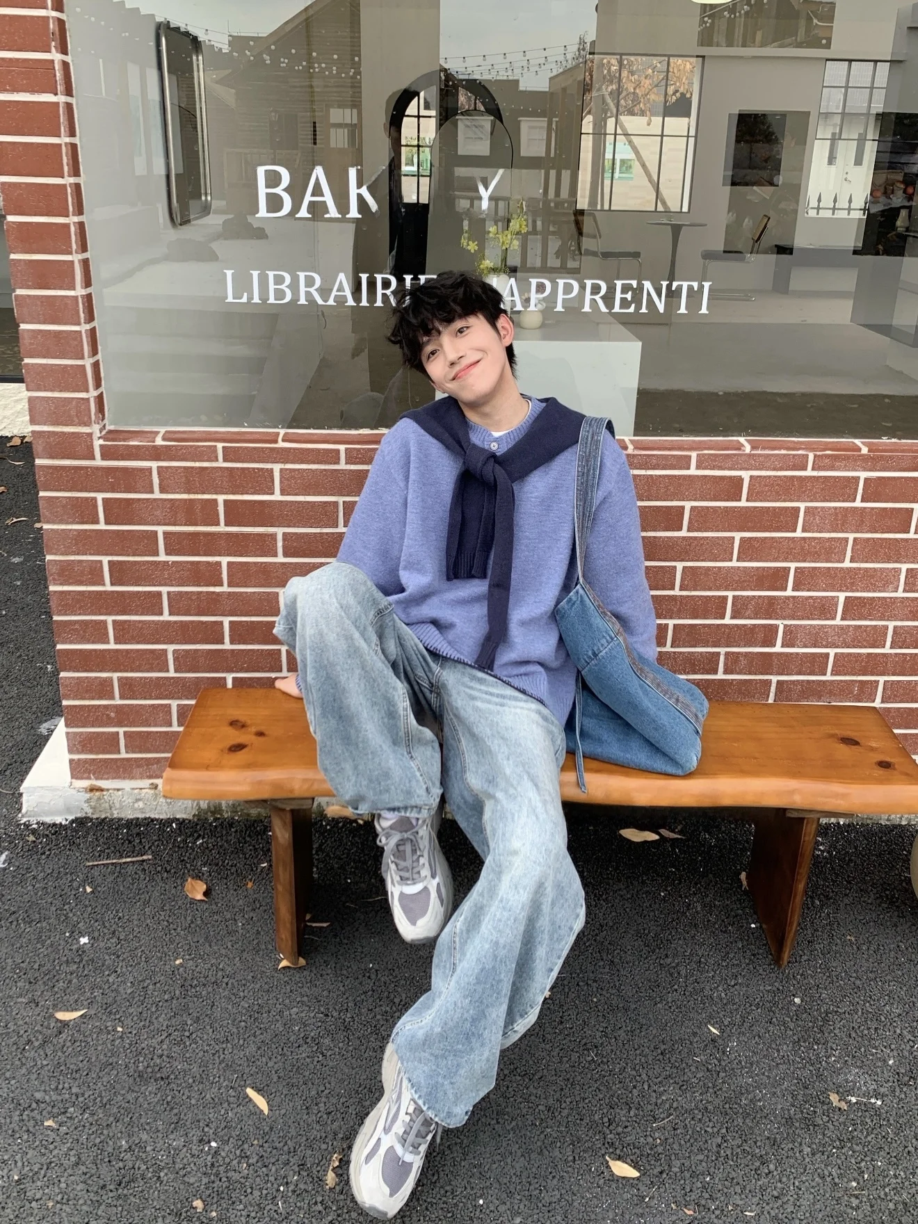 

Корейский Sle Fake из двух частей, круглый повседневный вязаный свитер Polar Fce, осенне-зимний теплый цветной топ