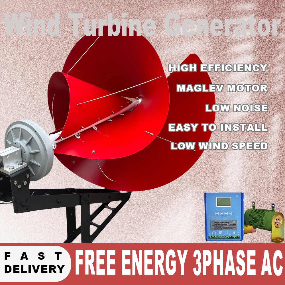 12V-240V 20000W 10000W 48V Wind Power Turbine Generator Electrical Vertical Wind Turbine Generator Windmill MPPT Home Use Roof