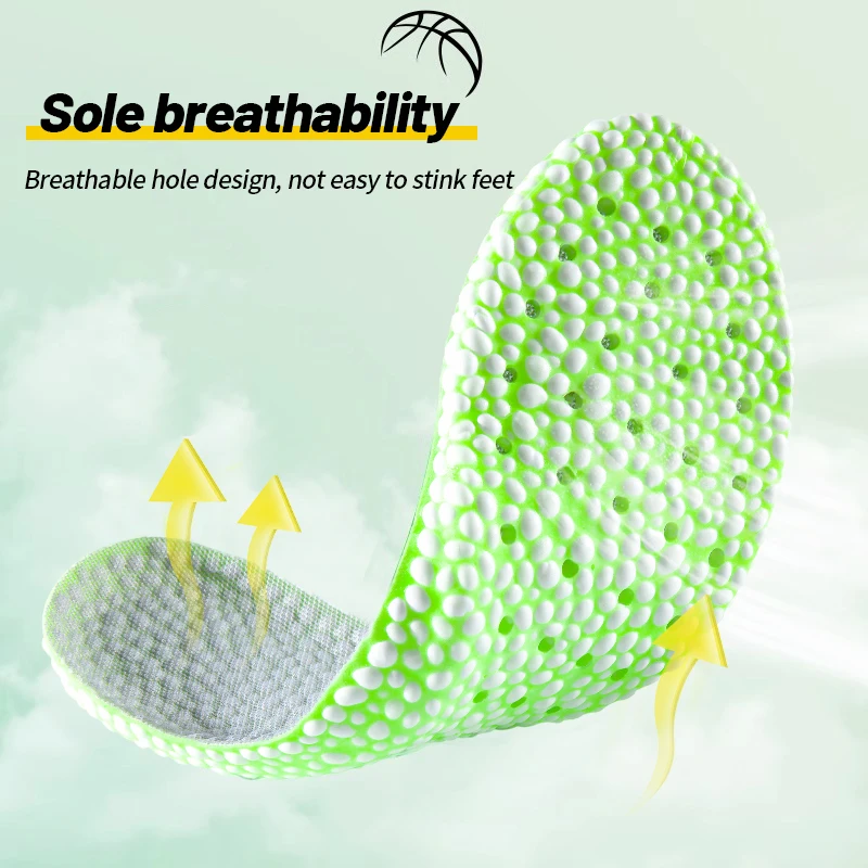 New High Elastic Memory Foam Sport Insoles for Shoes Boost Shock Absorption Shoes Pads Breathable Running Accessories For Soles