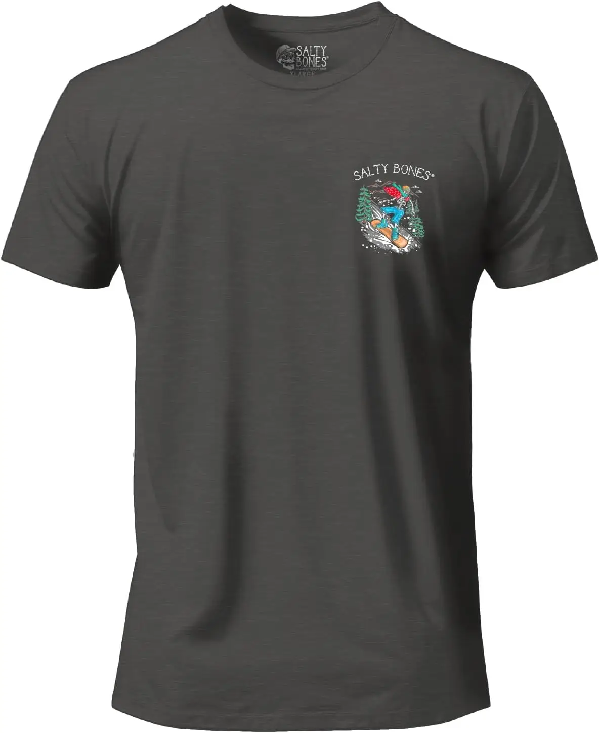 Skeleton Snowboarding Graphic Tee Comin In Hot Winter Sports Cotton T-Shirt Funny Casual Men