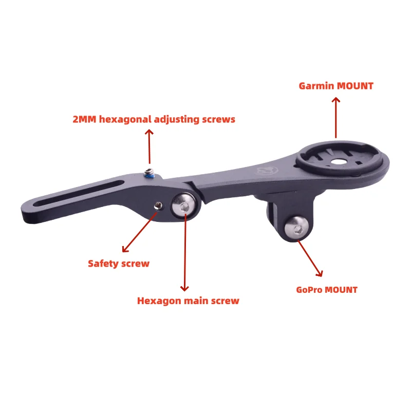 FOURIERS Bike COMPUTER MOUNT ，For mount with integrated Bicycle Handlebar Riser，The Bracket angle is adjustable