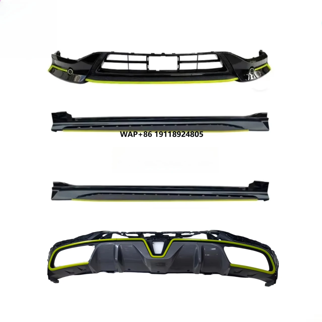 

PP Full Set Body Kit Lip Gloss Front Rear Bumper 2Pcs Side Skirts for CHANGAN UNI-T 2024 Car Exterior Accessories