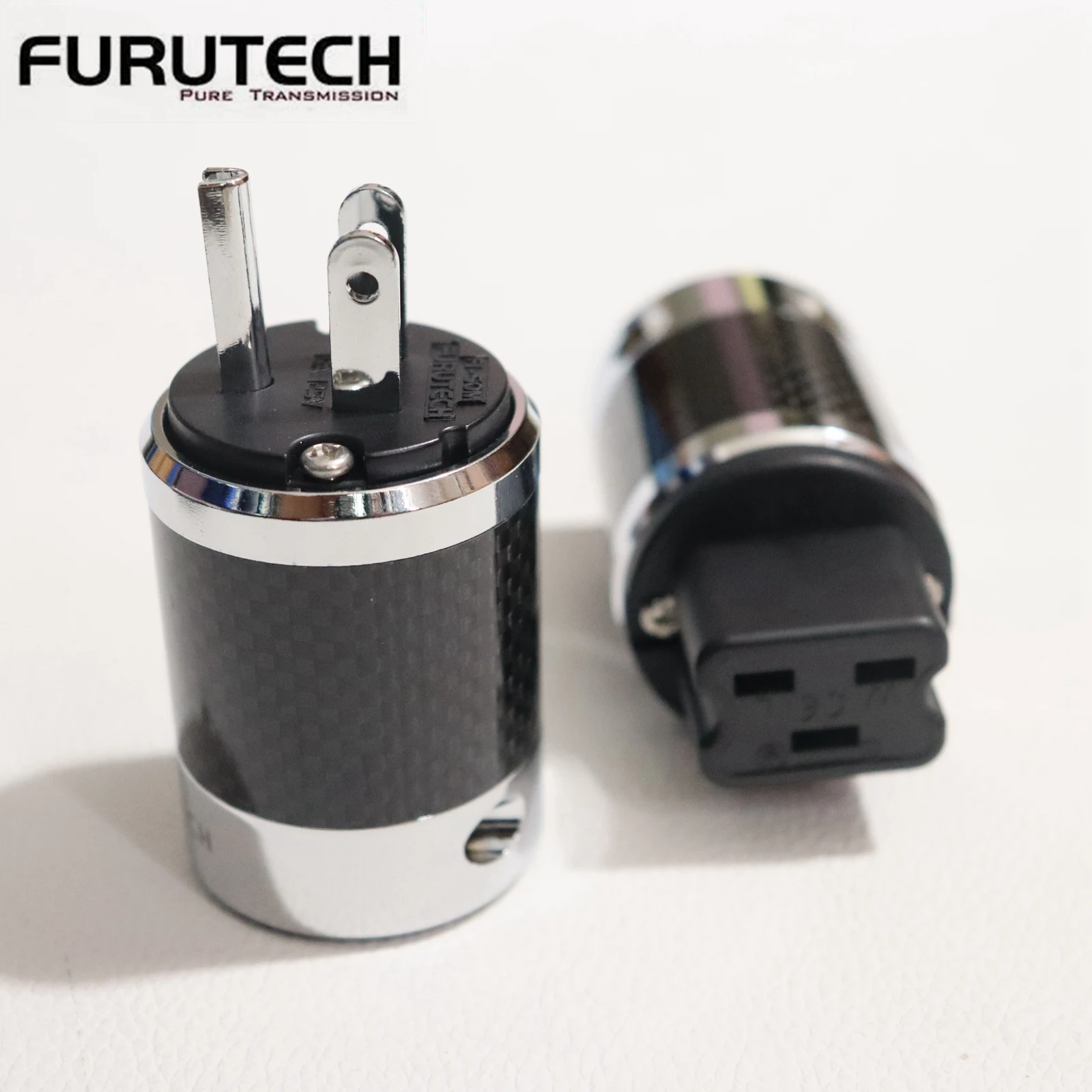 Genuine Furutech FI-52 (R) 20 Amp IEC Power Connector HiFi Carbon Fiber Rhodium Plated C19 Plug for 6-18mm power cord