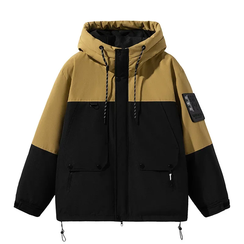 Winter new hooded color insert new national standard down jacket ins fashionable versatile thickened couple coat