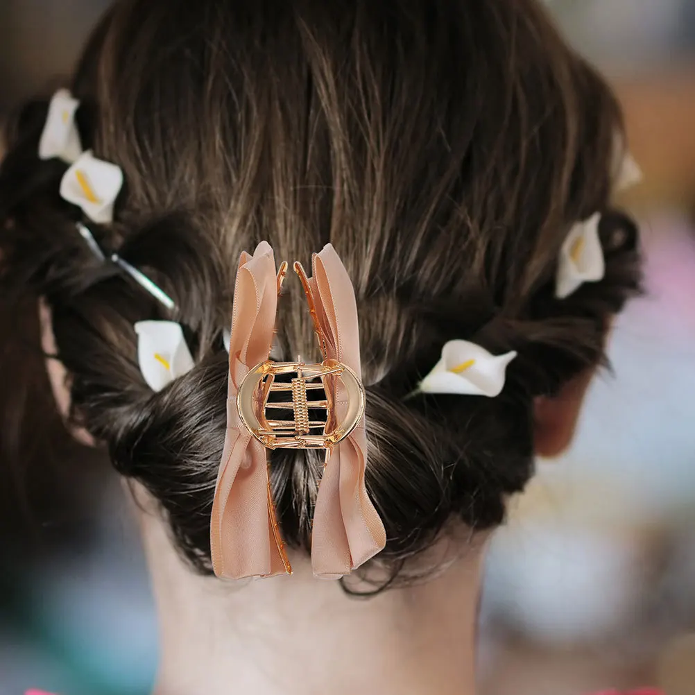 

3 шт., зажимы для когтей с бантом, инструменты для укладки волос, прочный атласный утюг для густых тонких вьющихся волос, женские зажимы с бантом